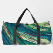 Doodle art blues en greens plunjezak (Achterkant)