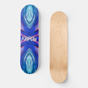Doodle art blues en paarse persoonlijk skateboard