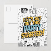 Doodle Art Explosie Verjaardagsontwerp Briefkaart (Voorkant / Achterkant)