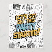 Doodle Art Explosie Verjaardagsontwerp Briefkaart (Voorkant)