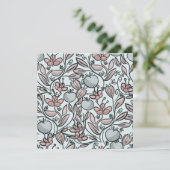 Doodle art floral bedankkaart (Staand voorkant)