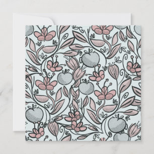 Doodle art floral bedankkaart