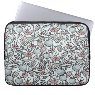 Doodle art floral laptop sleeve