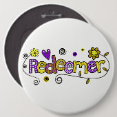 Doodle Art I Redeemer Ronde Button 6,0 Cm (Voorkant /achterkant)