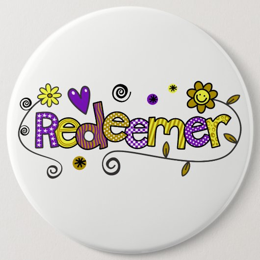 Doodle Art I Redeemer Ronde Button 6,0 Cm (Voorkant)