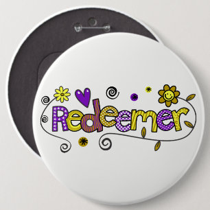 Doodle Art I Redeemer Ronde Button 6,0 Cm