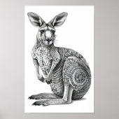 Doodle art Kangaroo Poster (Voorkant)