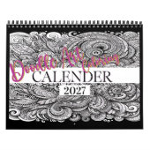 Doodle Art Kleur Bloemen Pagina's Kalender (Hoes)