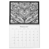 Doodle Art Kleurplaat Bloemen Pagina's Kalender (Feb 2027)