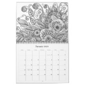 Doodle Art Kleurplaat Bloemen Pagina's Kalender (Jan 2026)