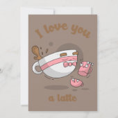 Doodle Art Latte Art Coffee Cute Cartoon Art Kaart (Achterkant)
