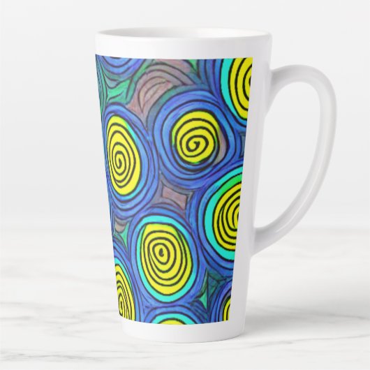 Doodle Art Latte Mok (Rechts)