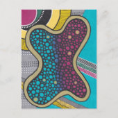Doodle art, modern, gestoord heldere amoebe, kleur briefkaart (Voorkant)