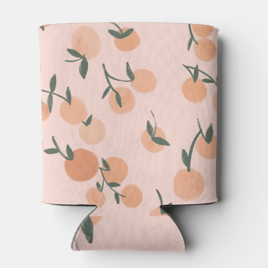 Doodle Art: Oranje kersen  patroon Blikjeskoeler (Achterkant)