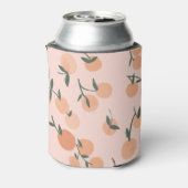 Doodle Art: Oranje kersen  patroon Blikjeskoeler (Blikje Achterkant)