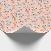 Doodle Art: Oranje kersen  patroon Cadeaupapier (Hoek)