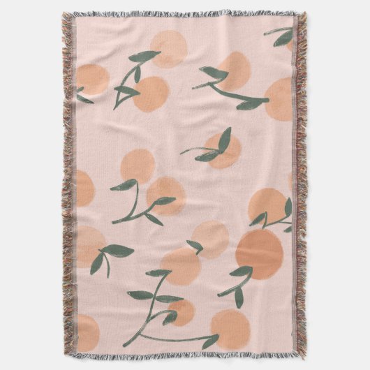 Doodle Art: Oranje kersen  patroon Deken (Voorkant Verticaal)