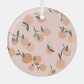 Doodle Art: Oranje kersen  patroon Glas Ornament (Voorkant)