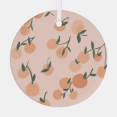Doodle Art: Oranje kersen  patroon Glas Ornament (Achterkant)