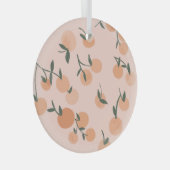Doodle Art: Oranje kersen  patroon Glas Ornament (Voorkant Rechts)
