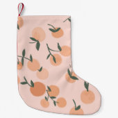 Doodle Art: Oranje kersen  patroon Kleine Kerstsok (Voorkant)