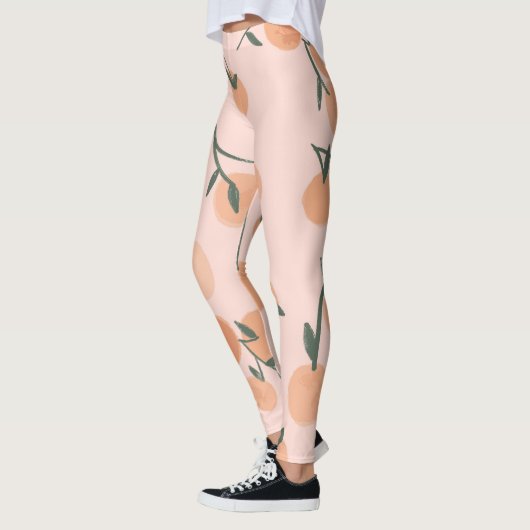 Doodle Art: Oranje kersen patroon Leggings (Links)