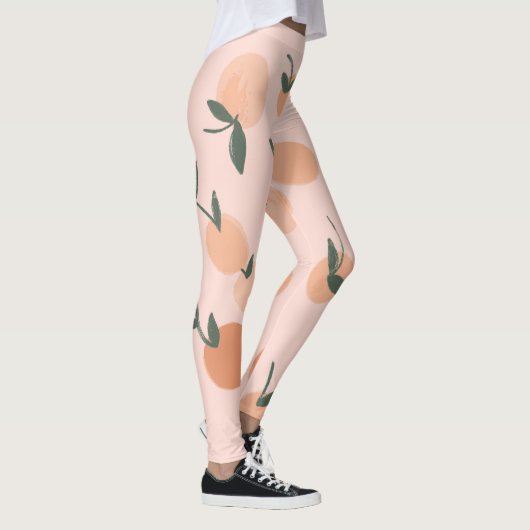 Doodle Art: Oranje kersen  patroon Leggings (Rechts)