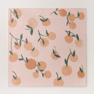 Doodle Art: Oranje kersen patroon Legpuzzel