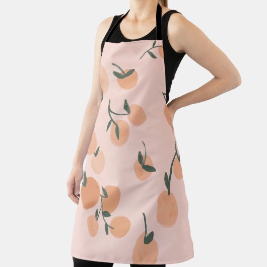 Doodle Art: Oranje kersen  patroon Schort (Insitu)