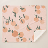 Doodle Art: Oranje kersen  patroon Sherpa Deken (Voorkant (horizontaal))