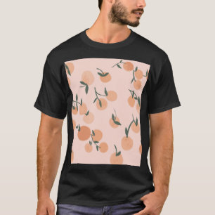 Doodle Art: Oranje kersen patroon T-shirt