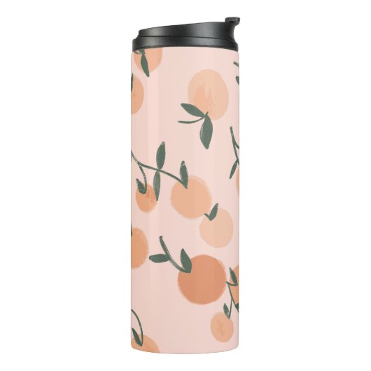 Doodle Art: Oranje kersen  patroon Thermosbeker (Gedraaid links)