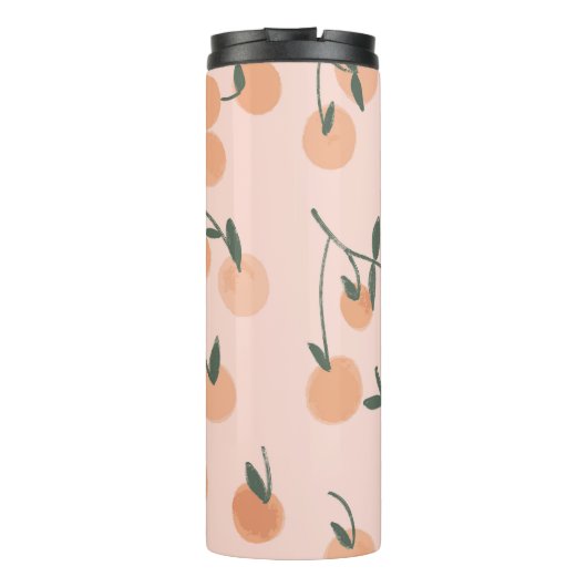 Doodle Art: Oranje kersen  patroon Thermosbeker (Achterkant)