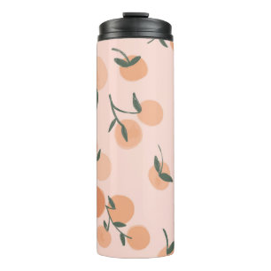 Doodle Art: Oranje kersen  patroon Thermosbeker