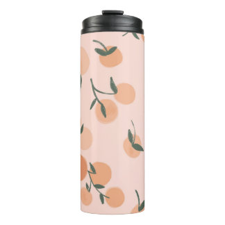 Doodle Art: Oranje kersen  patroon Thermosbeker