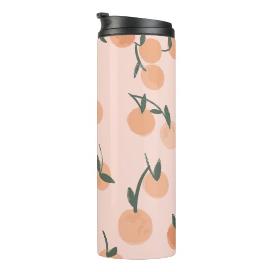 Doodle Art: Oranje kersen  patroon Thermosbeker (Geroteerd rechts)