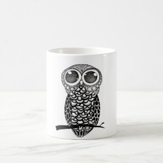 Doodle art owl koffiemok