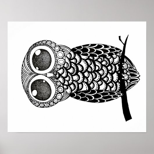 Doodle art owl poster (Voorkant)