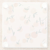 Doodle Art: Sinaasappel Kersen Vintage Patroon Glazen Onderzetter (Achterkant)