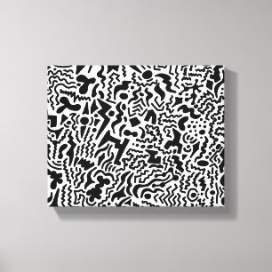Doodle Art Stretched Canvas Afdruk