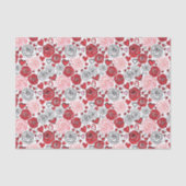 Doodle Art Style Red Pink Roses Hearts Valentine's Tissuepapier (Voorkant)