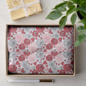 Doodle Art Style Red Pink Roses Hearts Valentine's Tissuepapier (Geschenk)