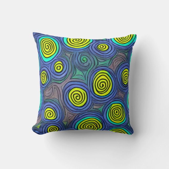 Doodle Art Swirls Kussen (Voorkant)