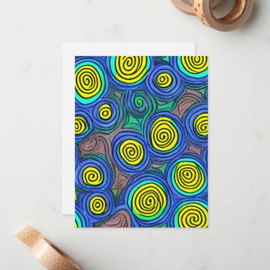 Doodle Art Swirls Notitiekaartje (Voorkant / Achterkant in situ)