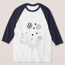 Doodle Art T-shirt – grillig ruimteontwerp