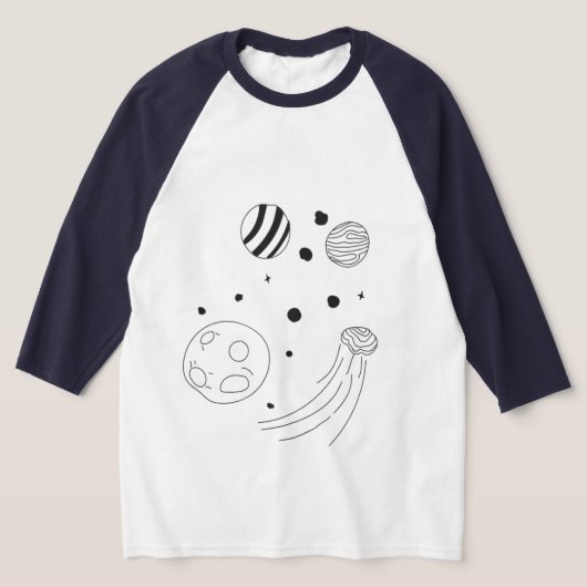 Doodle Art T-shirt – grillig ruimteontwerp (Laagn)