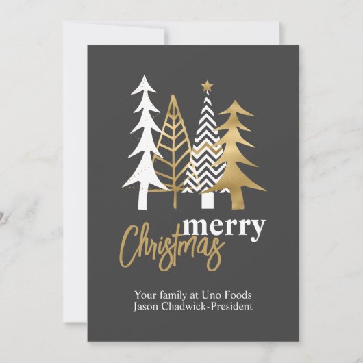 Doodle Art Trees Grey Company kerst Kaart (Voorkant)