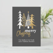 Doodle Art Trees Grey Company kerst Kaart (Staand voorkant)