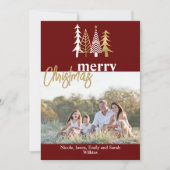 Doodle Art Trees kerstfoto Greeting Kaart (Voorkant)