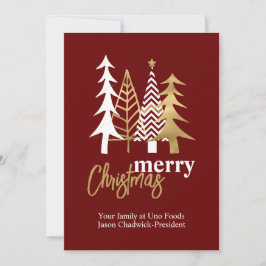 Doodle Art Trees Red Company kerst Kaart